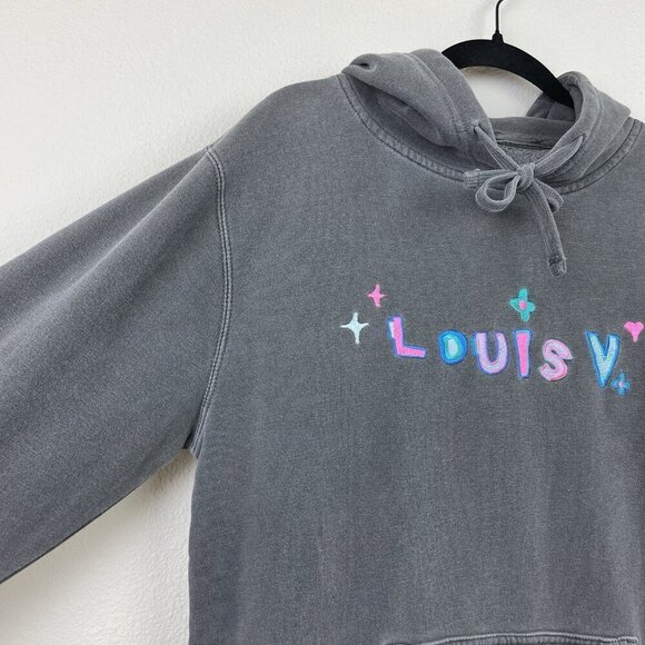 Mega Yacht Unisex Medium Louis Grey Hoodie Sweatshirt Embroidered Colorful - Picture 7 of 16
